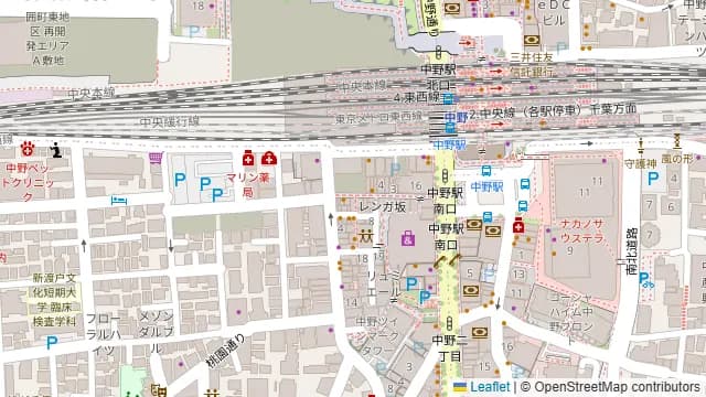スペイン&メキシコバル ボケリア 中野レンガ坂の周辺地図