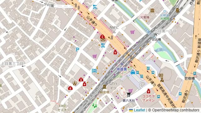 炭火焼鳥 ももたろう 中目黒店の周辺地図