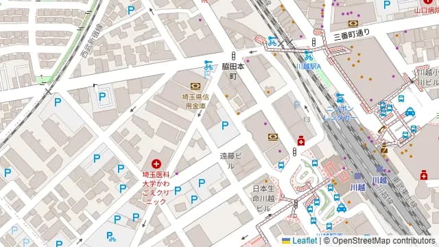 個室居酒屋 鶏の吉助 川越店の周辺地図