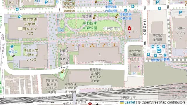 グッドモーニングカフェ 中野セントラルパークの周辺地図