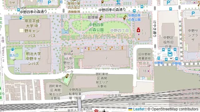 グッドモーニングカフェ 中野セントラルパークの周辺地図