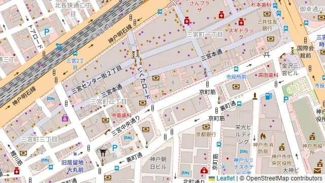 神戸三宮 肉バル staub ストウブの周辺地図