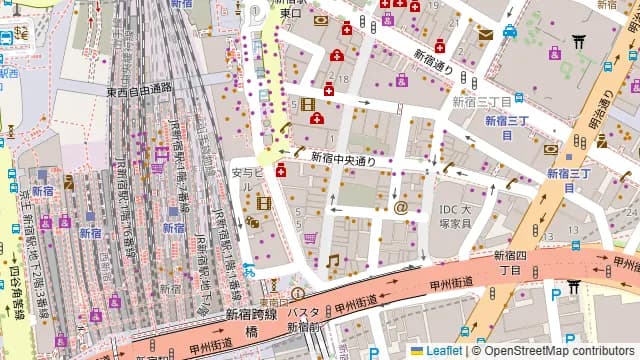和牛と旬野菜の店 おすすめ家 新宿本店の周辺地図