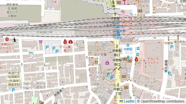 スペイン&メキシコバル ボケリア 中野レンガ坂の周辺地図