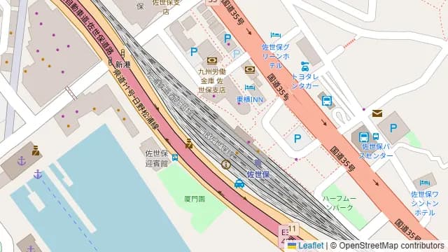 日本海庄や 佐世保駅前店の周辺地図
