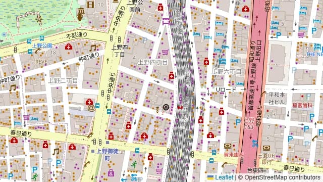 キュイジーヌ 上野店の周辺地図