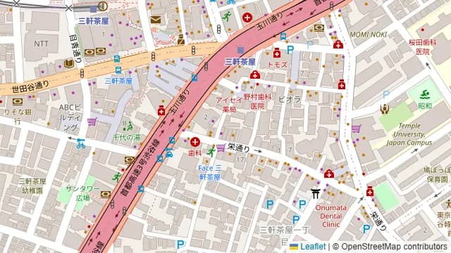 大阪焼肉・ホルモン ふたご 三軒茶屋店の周辺地図