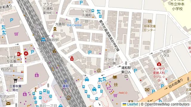 BBQ&テラス Pareon Garden 浦和駅の周辺地図