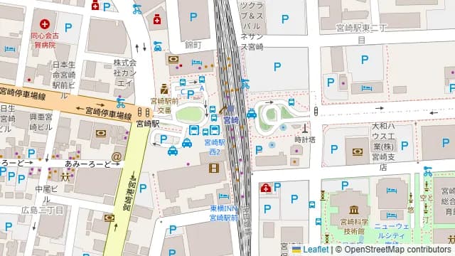 宮崎地鶏屋 嵐坊 宮崎駅店の周辺地図