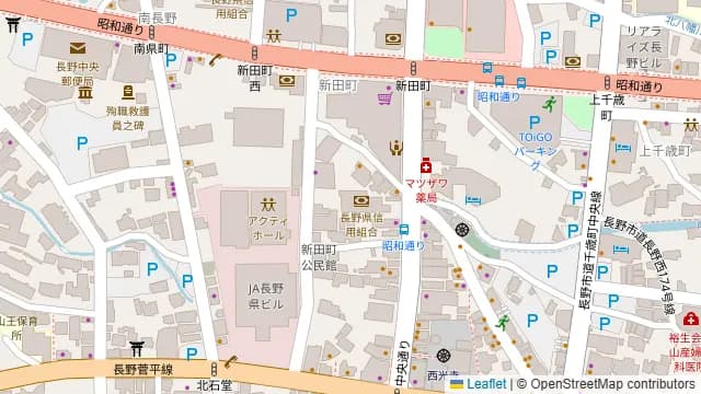 信州焼肉ナガノニクサブロウの周辺地図