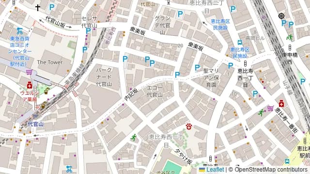ThanksNature サンクスネイチャー 恵比寿 代官山の周辺地図