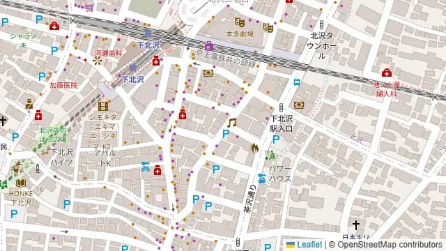下北ざわ防音部屋の周辺地図