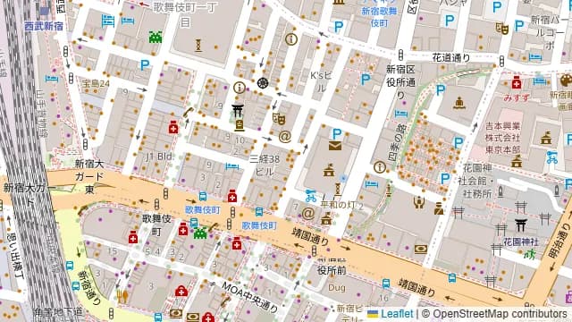 食のHANAMICHI 内藤新宿の周辺地図