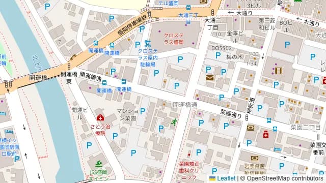 盛岡開運酒場 ぐらん炭の周辺地図