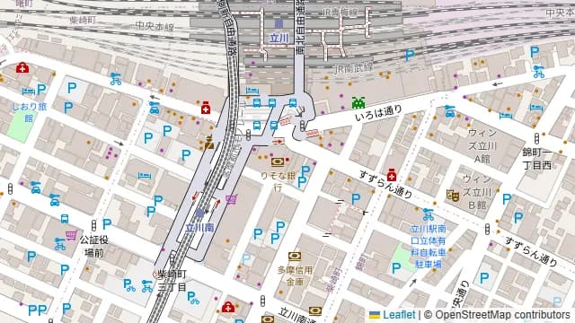 B-GARAGE 立川南口駅前店の周辺地図