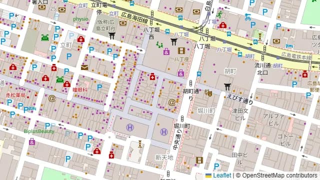 魚地心 広島八丁堀店の周辺地図