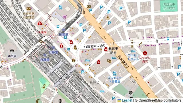 カラオケルーム 歌広場 日暮里店の周辺地図