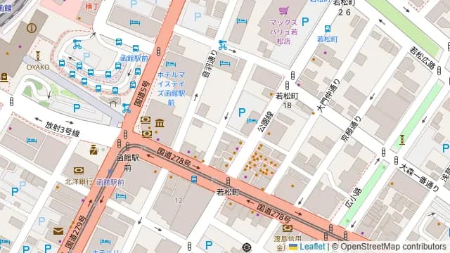 居酒屋 北の鬼遺産 函館駅前店の周辺地図