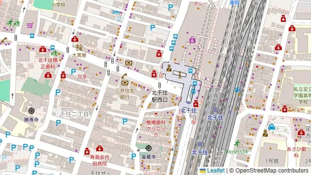 はなの舞 北千住駅西口店の周辺地図