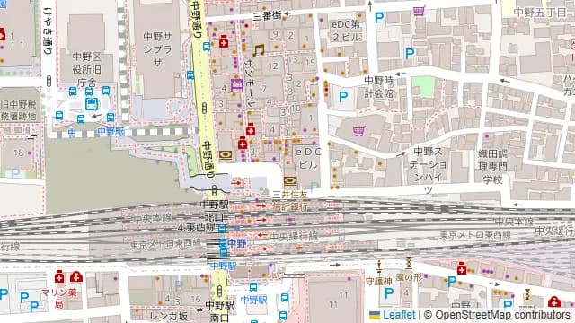 Darts UP 中野店の周辺地図