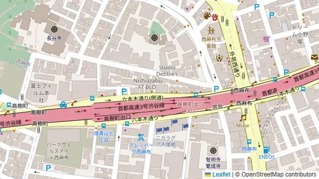 卓球BAR PINPON 西麻布・六本木店の周辺地図