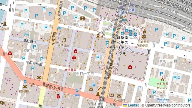 野菜巻 焼き鳥 串とメシにはサケキタル 小倉駅前店の周辺地図