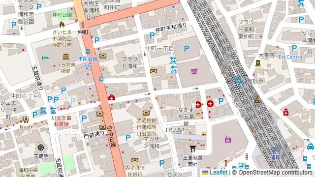 個室居酒屋 串えもん 浦和店の周辺地図