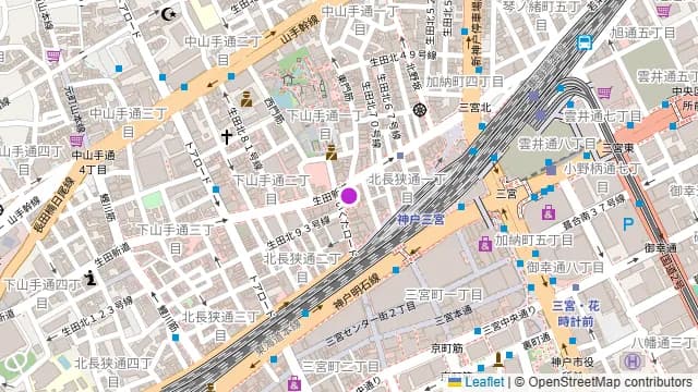 夜景×チーズ肉バル GARDEN 三宮の周辺地図
