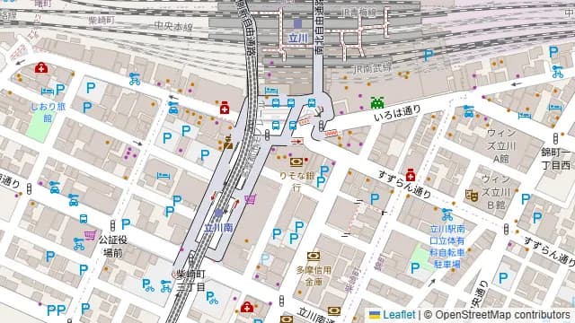 居酒屋 芯 立川店の周辺地図