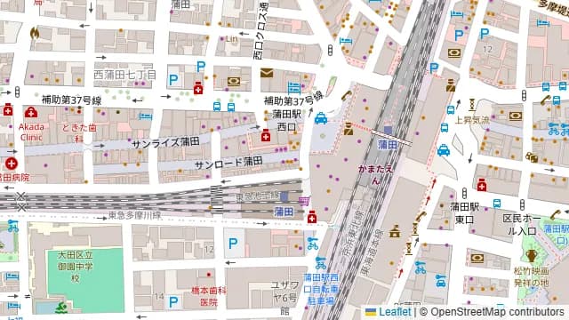 大安居酒屋 蒲田の夜明けぜよの周辺地図