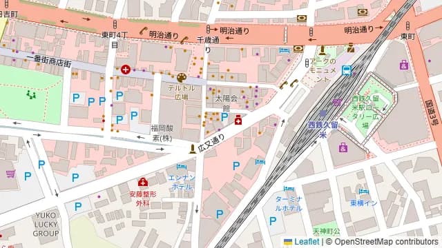 とんやどんや 久留米一番街店の周辺地図