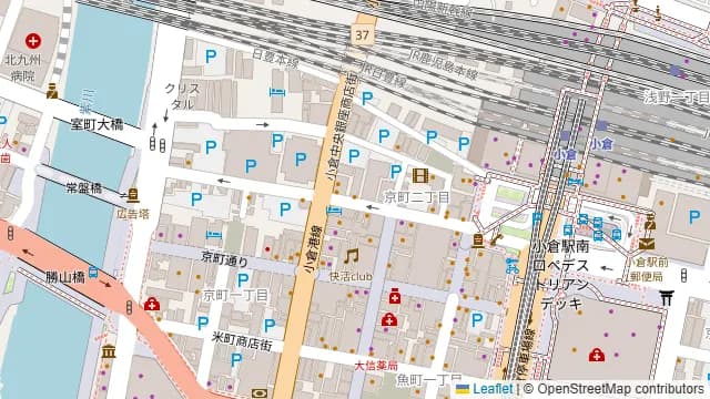 ごちや大ホール 小倉店の周辺地図