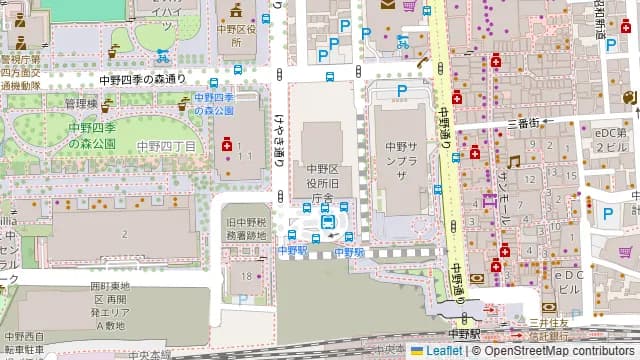 NYA CAFE(中野区役所新庁舎1F)の周辺地図