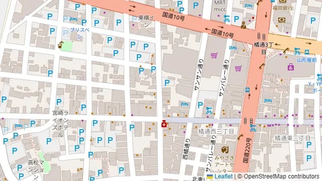 全席個室 居酒屋 あや鶏 宮崎橘通西店の周辺地図