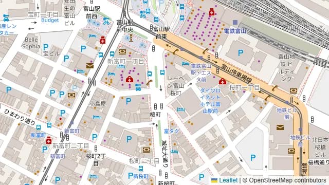 全席個室 楽蔵 富山駅前店の周辺地図