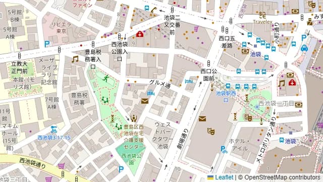 ワイン食堂 ホオバール 池袋西口店の周辺地図