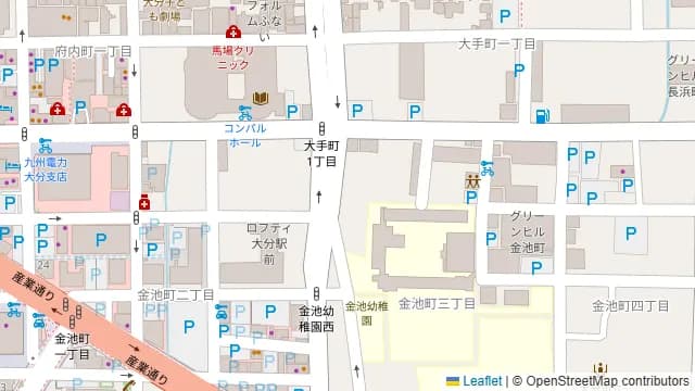 大分駅最寄りのスペース(金池)の周辺地図