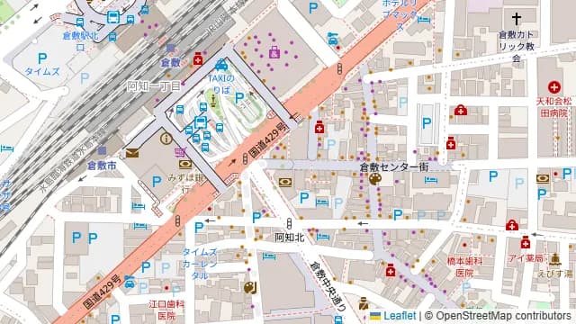 倉敷酒房 伝の周辺地図