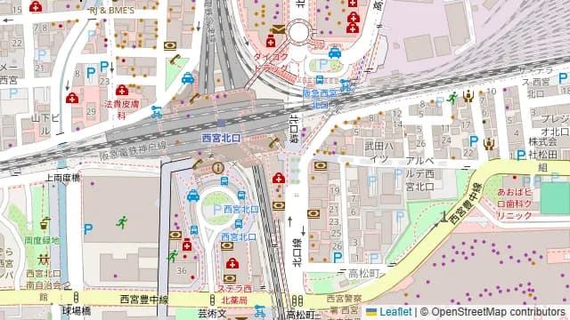 梅の花 西宮北口店の周辺地図