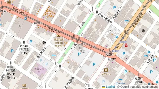 函館活鮮居酒屋 魚和の周辺地図