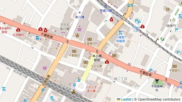 本格四川料理 麻辣時代 本八幡店の周辺地図