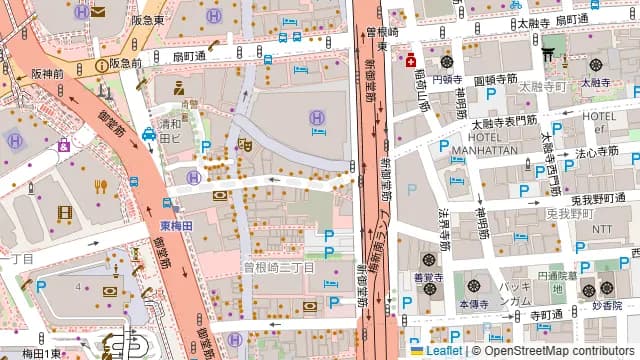 イタリアン クラシコ 梅田お初天神店の周辺地図