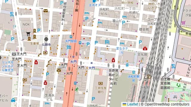 個室 紀州備長炭 炭焼き地鶏 本陣 浜松町店の周辺地図