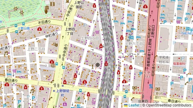 ビアガーデン&シュラスコ食べ放題 ビアバックス上野店の周辺地図