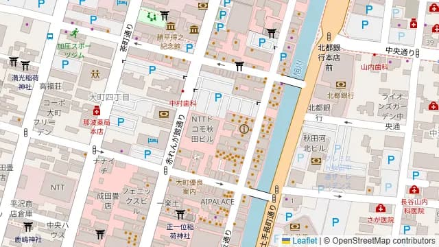 炭火グリルと秋田野菜巻き串 川反ミートキッチン 秋田店の周辺地図