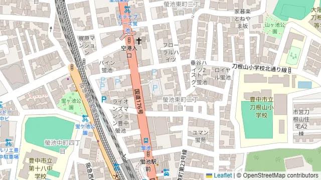 なかの食鶏 蛍池店の周辺地図