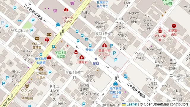 レンタルスタジオJACKASS琴似店の周辺地図