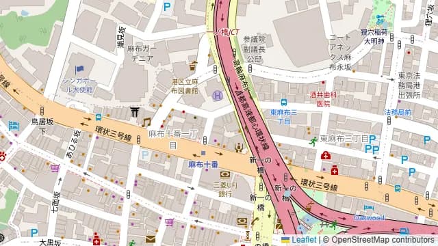 アジアン キュイジーヌ エー・オー・シー 麻布十番の周辺地図