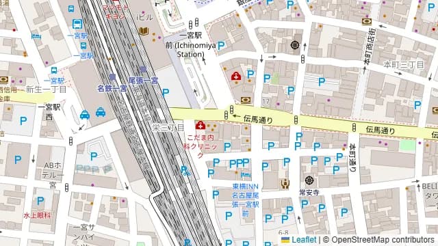 個室居酒屋 地鶏坊主 一宮駅前店の周辺地図