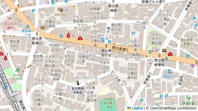 リノスぺkitchen恵比寿201の周辺地図